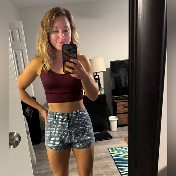 Nasty Gal Zebra Hotfix Denim Short - Picture 8 of 9